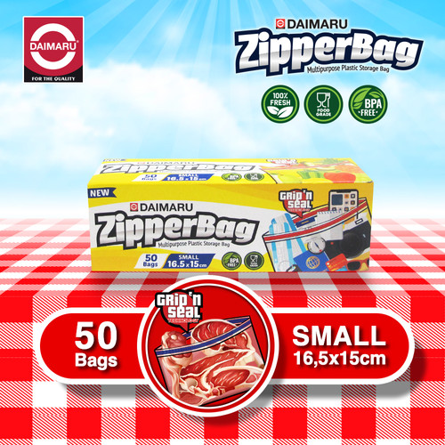 [EZM.1130124] Daimaru Food Grade Zipper Bag Small/Plastik Ziplock 16,5x15cm 50Pcs