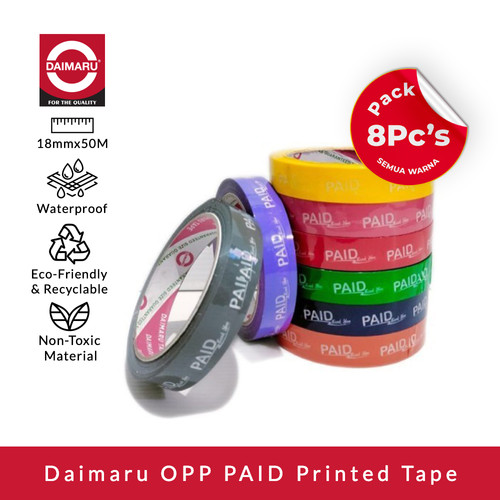 [EZM.1130131] Daimaru Segel PAID Thanks you 8 Warna (8 Roll)