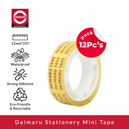 [EZM.1130141] Daimaru Mini Selotip 12 mm x 25 Yard (Lebih panjang) x12 pcs