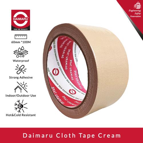 [EZM.1130148] Daimaru Cloth Tape Lakban Kain Warna Cream 48 mm x 12 meter 1 Roll