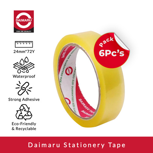 [EZM.1130159] [Dapat 6pcs] Daimaru Stationery Tape 24mm x 72 Yard
