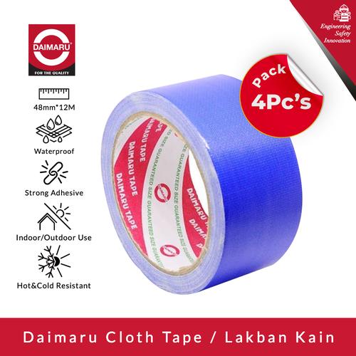 [EZM.1130165] [Dapat 4pcs] Daimaru Cloth Tape Biru 48mm x 12m