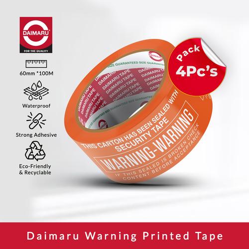 [EZM.1130168] [Dapat 4pcs] Daimaru Lakban Warning 60mm x 100m
