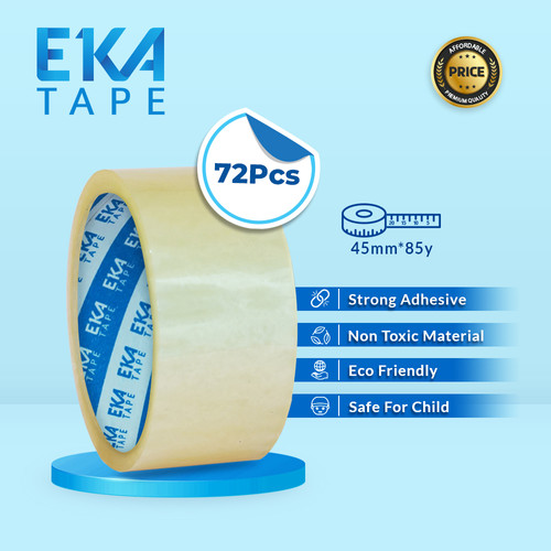 [EZM.1130182] [Paket Isi 72pcs] Eka Tape OPP Lakban Bening 45 mm x 85 Yard