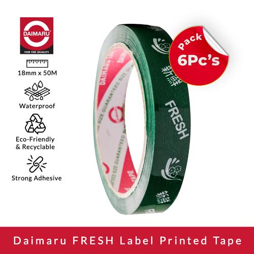 [EZM.1130207] [Paket Isi 6pcs] Daimaru OPP Printed Tape Lakban Fresh 18mm x 50meter
