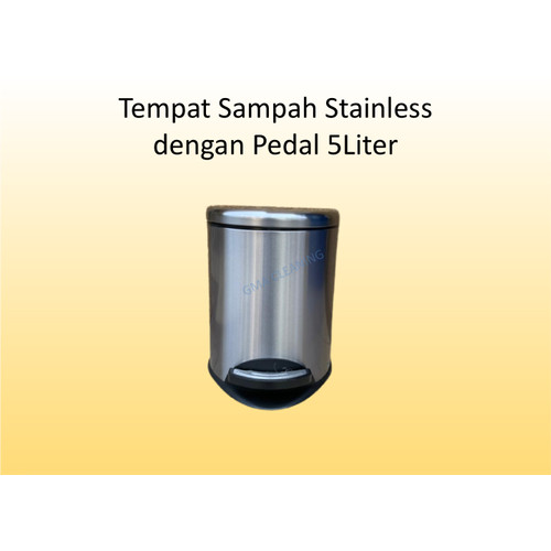 [EZM.0300075] Tempat Sampah Stainless dengan Pedal Ukuran 5Liter