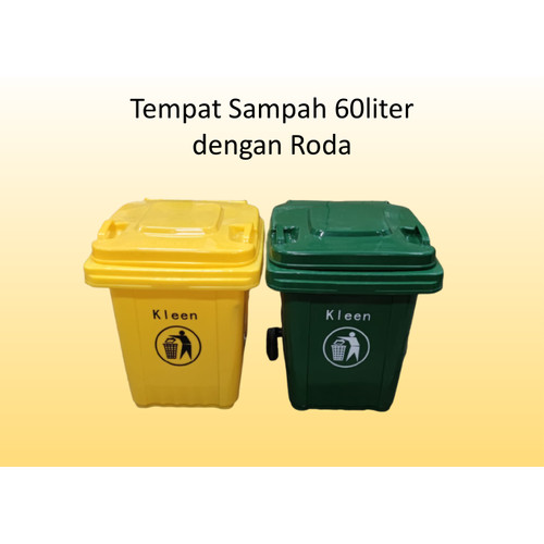[EZM.0300081] Tempat Sampah merk Kleen 60 liter dengan Roda