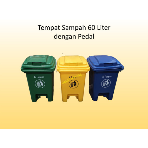 [EZM.0300082] Tempat Sampah merk Kleen 60 liter dengan Pedal