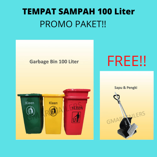 [EZM.0300128] Tempat Sampah 100 Liter (Promo paket sapu+pengki)