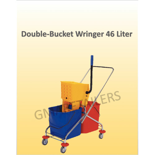 [EZM.0300149] Double Bucket Wringler Stainless / Ember Air roda 46 Liter
