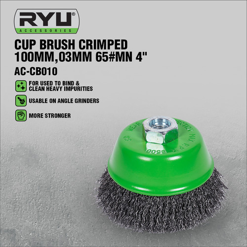 RYU CUP BRUSH CRIMPED 100 mm x 0.3 mm (4") - SIKAT MANGKOK