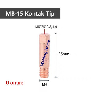 [EZM.1180297] MB15 MIG Torch Sparepart Terdapat Pengunci Nozzle Kontak tip holder