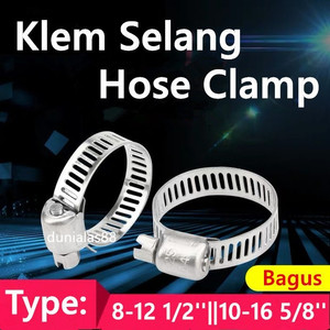 [EZM.1180337] Klem Selang Ukuran 1/2'' 5/8'' Inch 8-12 10-16 Stainless Hose Clamp