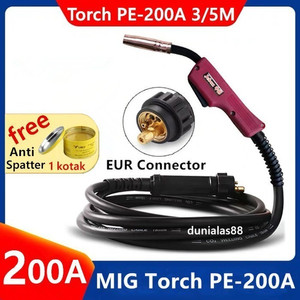 [EZM.1180342] Stang Las Co2 200A Euro Pana Welding Gan Torch 3M 5M Meter Panasonic