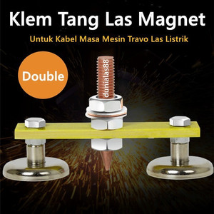 [EZM.1180347] Klem Tang Las Magnet Double utk Kabel Masa Mesin Travo Las Listrik