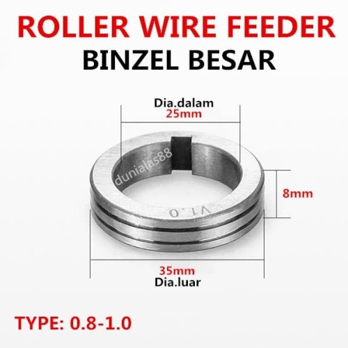Binzel Wire Feeder Wheel Roller Besar Ukuran 0.8mm-1.0mm Double Size