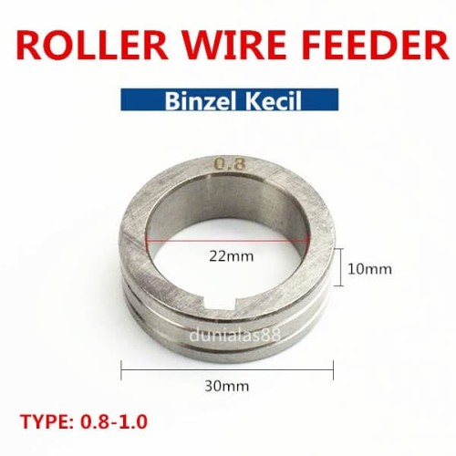 Binzel Wire Feeder Wheel Roller Kecil Ukuran 0.8mm-1.0mm Double Size