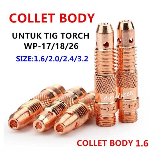 Collet Body 1.6mm Tig Argon Alat Las Utk Torch Wp17/18/26