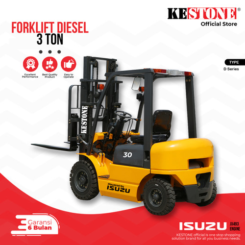 [EZO.5900023] Forklift Diesel 3 Ton 3 Meter Kestone - Engine Isuzu JX493