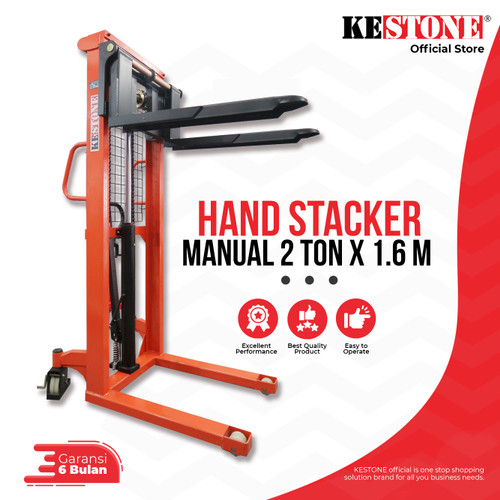 [EZO.5900039] Hand Stacker Manual 2 Ton x 1,6 Meter - Hand Lift Forklift Hydraulic