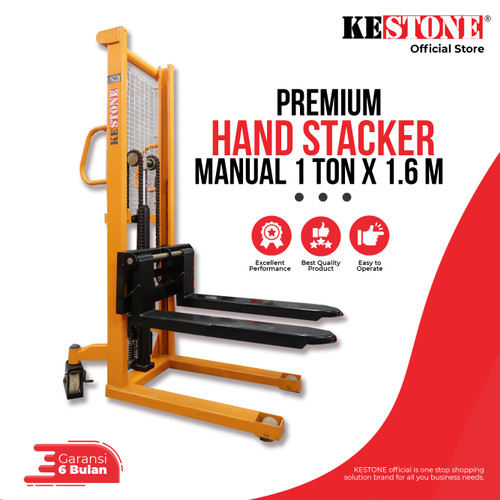 [EZO.5900040] Hand Stacker Manual 1 Ton x 1,6 Meter PREMIUM - Hand Lift Hydraulic