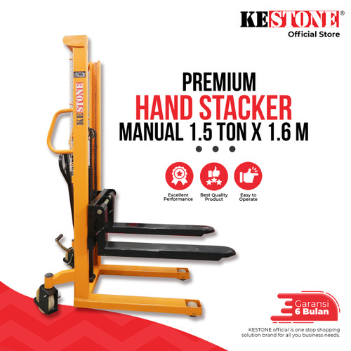 [EZO.5900041] Hand Stacker Manual 1,5 Ton x 1,6 Meter PREMIUM - Hand Lift Hydraulic