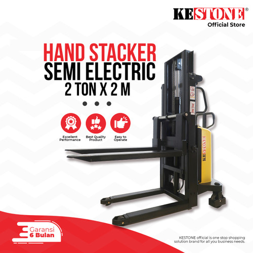 [EZO.5900043] Hand Stacker Semi Eletric 2 Ton x 2 Meter - Hand Lift Semi Elektrik