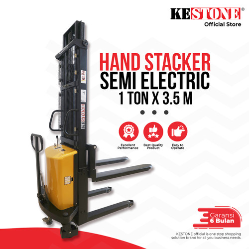 [EZO.5900047] Hand Stacker Semi Eletric 1 Ton x 3,5 Meter - Hand Lift Semi Elektrik