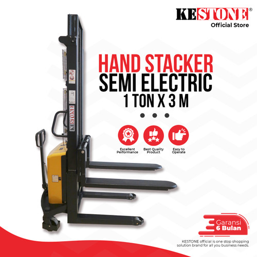 [EZO.5900048] Hand Stacker Semi Eletric 1 Ton x 3 Meter - Hand Lift Semi Elektrik