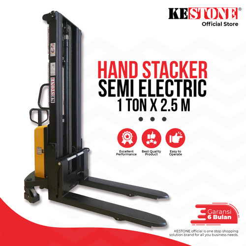 [EZO.5900049] Hand Stacker Semi Eletric 1 Ton x 2,5 Meter - Hand Lift Semi Elektrik