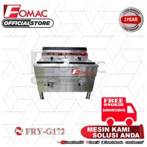 [EZO.5200287] Gas Deep Fryer Penggorengan Makanan 17 Liter 2 Basket FRY-G172 FOMAC