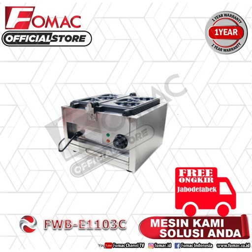 [EZO.5200321] Mesin Pemanggang Elektrik Waffle Maker Cetak Pup FWB-E1103C FOMAC