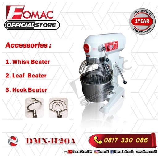 [EZO.5200332] Mesin Dough Mixer Pengaduk Adonan Kue DMX-H20A Fomac