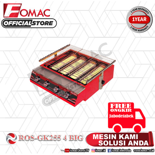 [EZO.5200334] Mesin Pemanggang Gas Roaster ROS-GK255 4 tungku FOMAC
