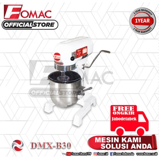 [EZO.5200341] Mesin Planetary Dough Mixer Pengaduk Adonan DMX-B30 30 Liter FOMAC