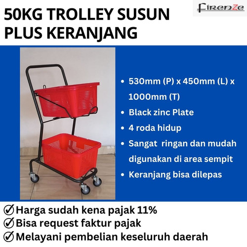 [EZO.1700005] Shopping Trolley Firenze / Trolley Belanja / Troli belanja - 50 Kg