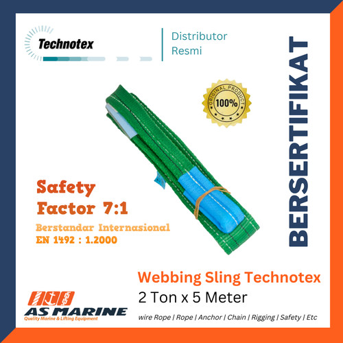 Webbing Sling / Sling Belt TECHNOTEX Holland 2 Ton x 5 Meter