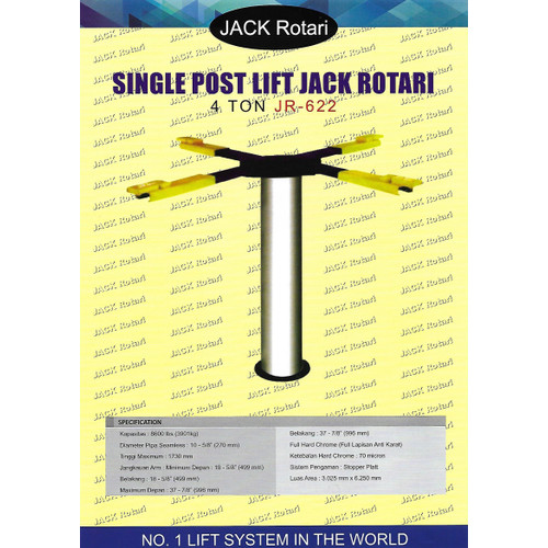 [EZM.9600154] HIDROLIK LIFT CUCI MOBIL / SINGLE POST LIFT MODEL X ATAU FULL H-BEAM