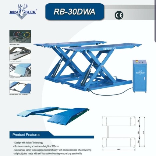 Scissor Car Lift 3 Ton on floor for Car RB-30DWA