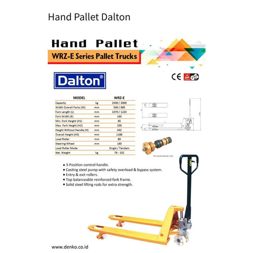 [EZO.1800036] hand pallet 3 ton merk Dalton harga termurah Jakarta