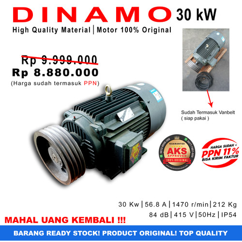 [EZM.3600014] SPAREPART DINAMO 30 kW 415 V / 3 PHASE ORIGINAL TERMURAH
