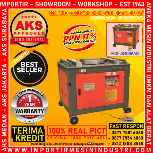 [EZM.3600039] Mesin Penekuk Besi Semi - Auto Steel Bar Bender AKS - JB40BKAD