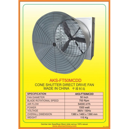[EZM.3600115] Kipas industri Cone shutter direct drive fan AKS-FT50MCDD