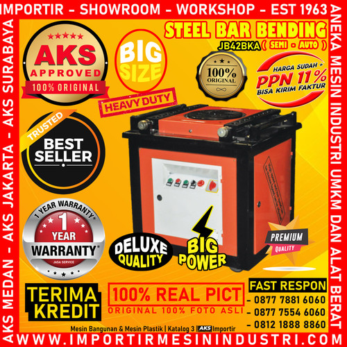 [EZM.3600169] Alat Tekuk Besi Semi - Auto Steel Bar Bender AKS - JB42BKA