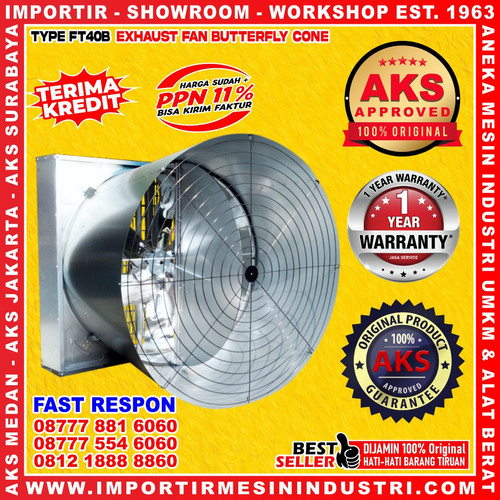 [EZM.3600190] Kipas Peternakan Exhaust Fan Butterfly Cone 40 Inch 1 Hp AKS-FT40B