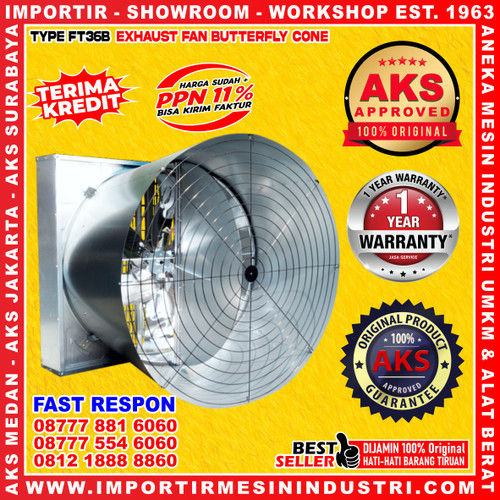 [EZM.3600192] Exhaust Fan Butterfly Cone 36 Inch 3 Phase Kipas Peternakan / Kandang