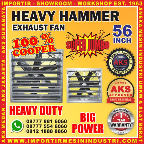 [EZM.3600195] Kipas Heavy hammer exhaust fan 56 inch 3 phase AKS-FT56H- INVC