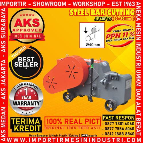 [EZM.3600245] Mesin Pemotong Besi Steel Bar Cutting Machine 40mm AKS - JB40PTS