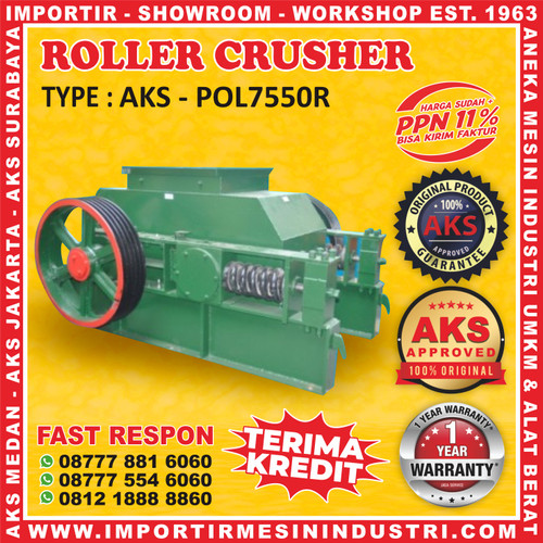 [EZM.3600425] Mesin Hancurkan Batu / Roller Crusher C/W Motor AKS - POL7550R
