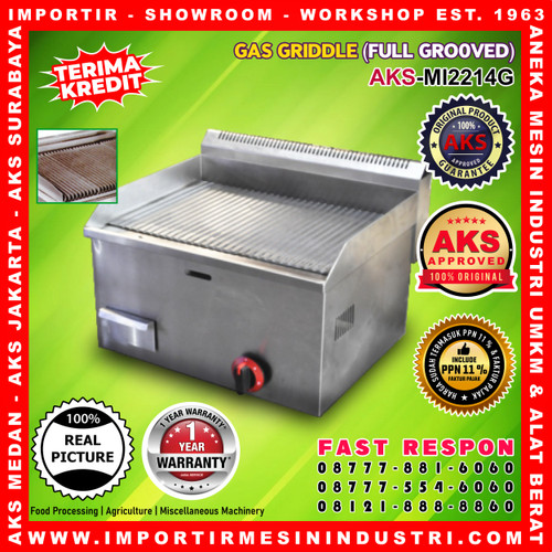 [EZM.3600465] Gas Griddle Alat Pemanggang Daging Steak ( Full Grooved ) MI2214G